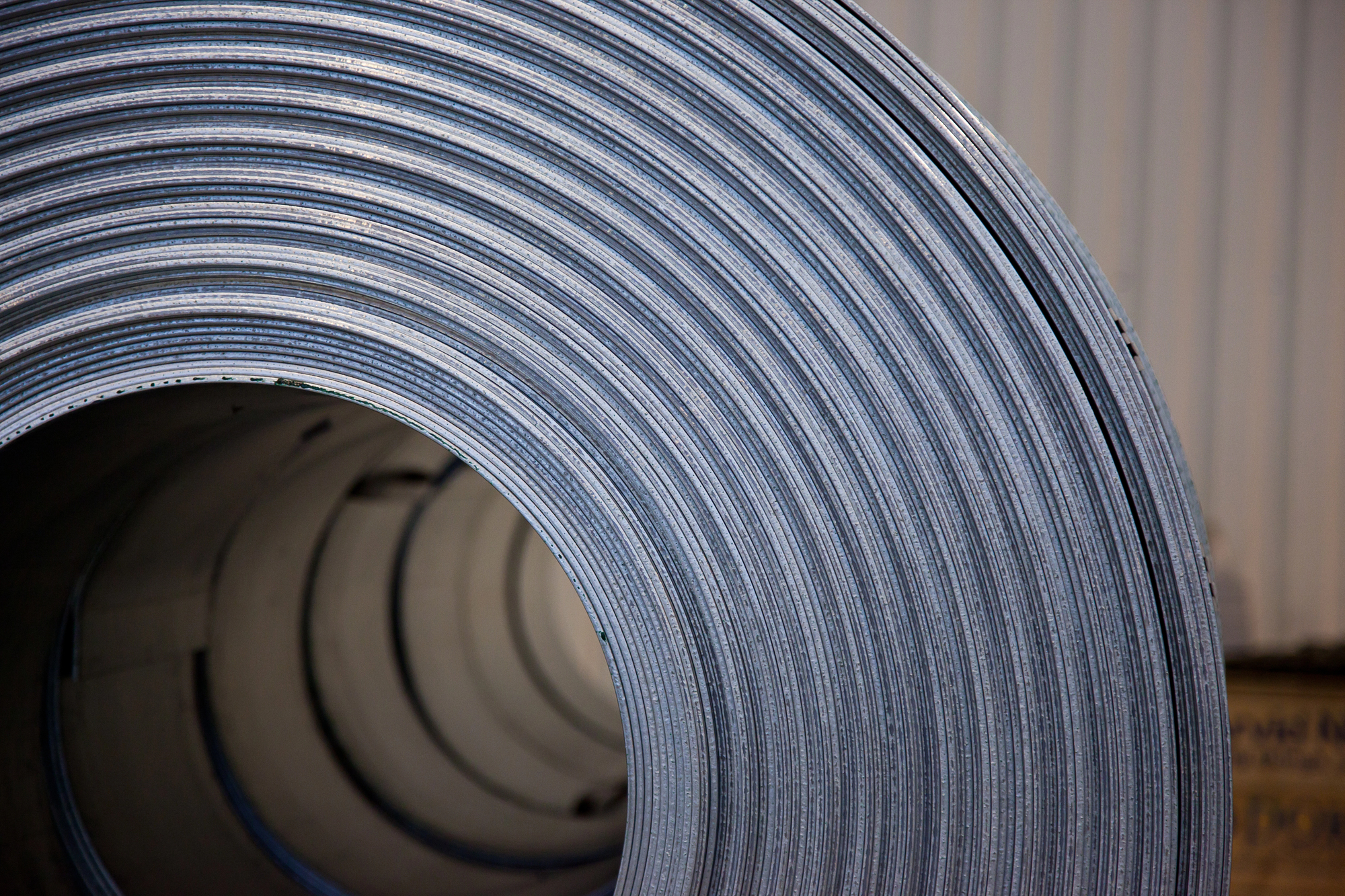 Precision-slit high carbon steel coils ready for shipping at Consolidated Metal Service