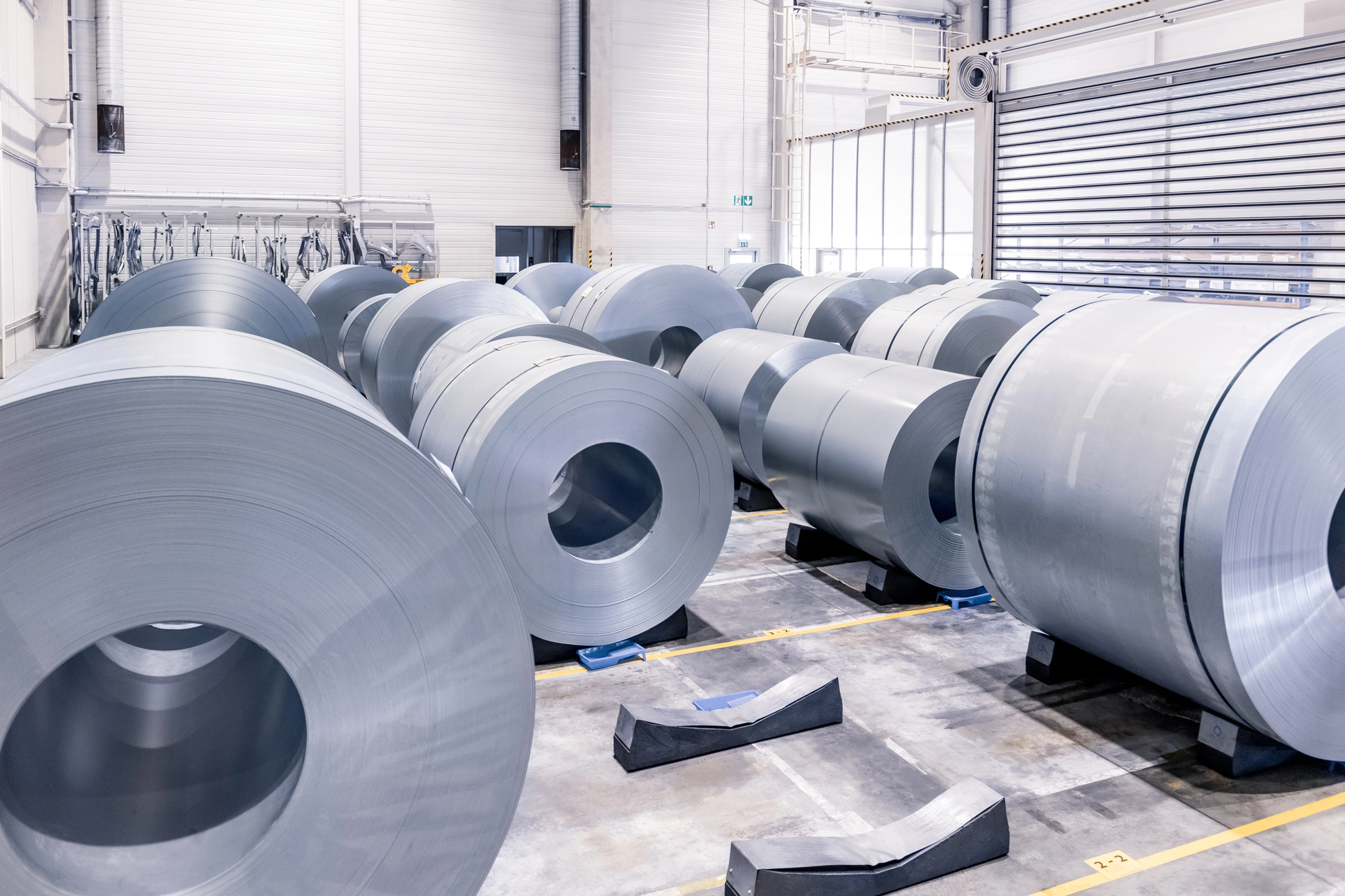 Hot-rolled steel sheet and coil stock in a climate-controlled metal processing facility